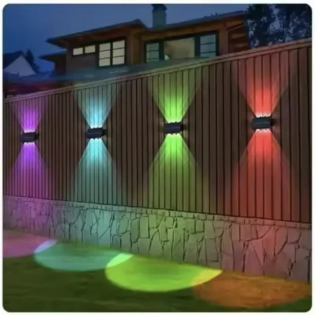 Solar Wall Lamp Outdoor Waterproof Solar Powered Light UP and Down Illuminate Home Garden Yard Decoration Outside Sunlights