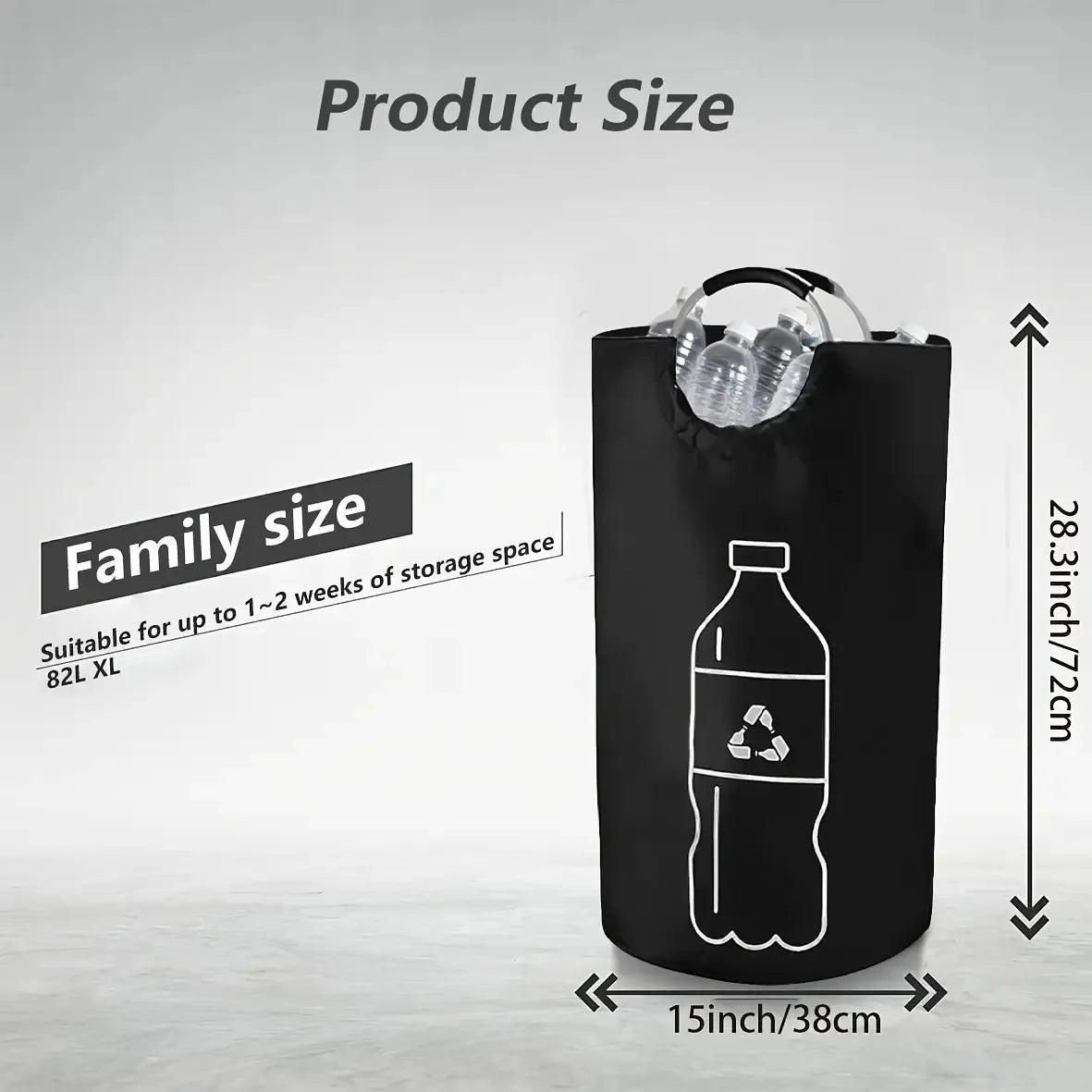 Foldable Recycling Bin, Large Collapsible Storage Basket for Bottles