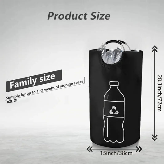 Foldable Recycling Bin, Large Collapsible Storage Basket for Bottles