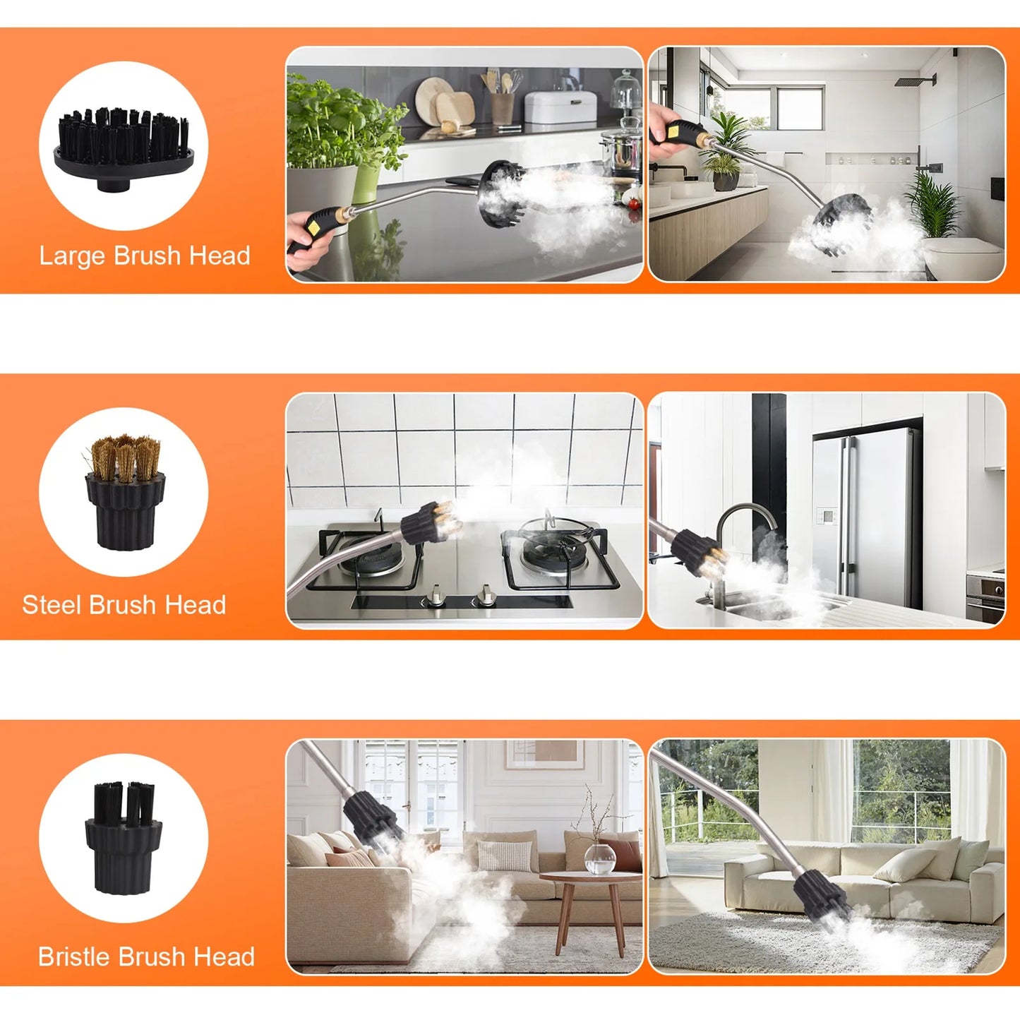 Portable Steam Cleaner 1500W High Temperature High Pressure Mobile Cleaning Machine Steam Cleaner 3.5Bar Handheld Steam Cleaner