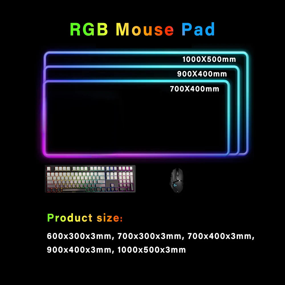 Star Citizen Mouse Pad RGB Gaming Mouse Pad XXL, Extended Surface, Non-Slip, Smooth, LED Lights, Perfect Desk Mat
