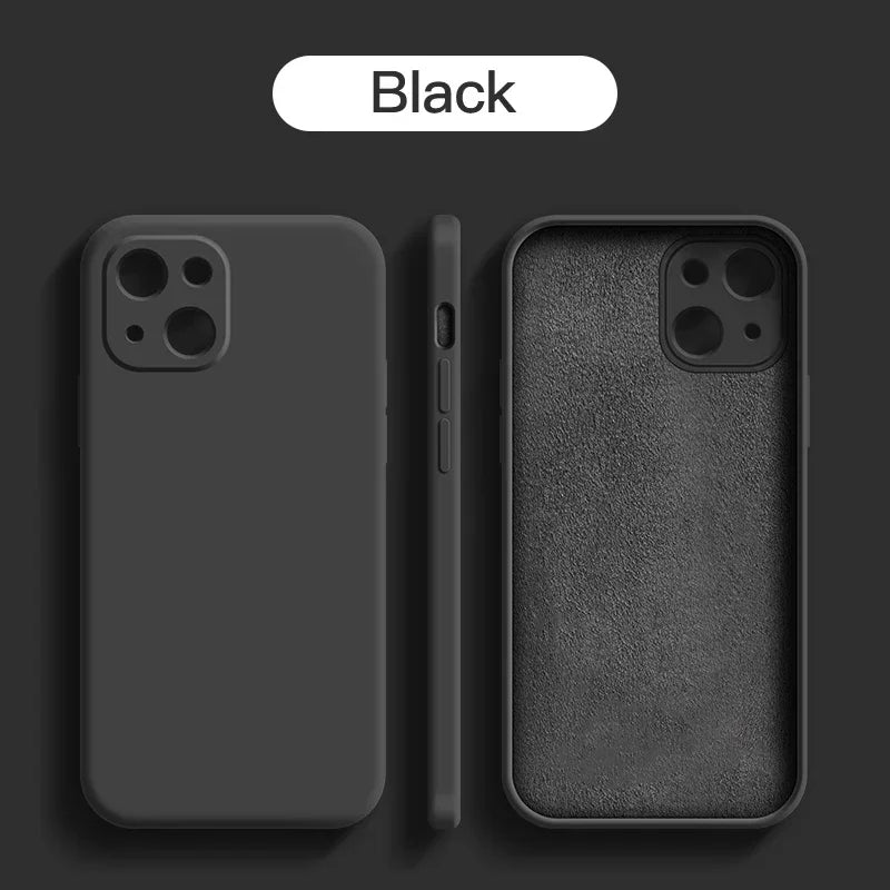 Original Liquid Silicone Phone Case For iPhone 17 16 15 14 13 11 12 15 Pro Max Mini X XR XS 7 8 Shockproof Back Cover