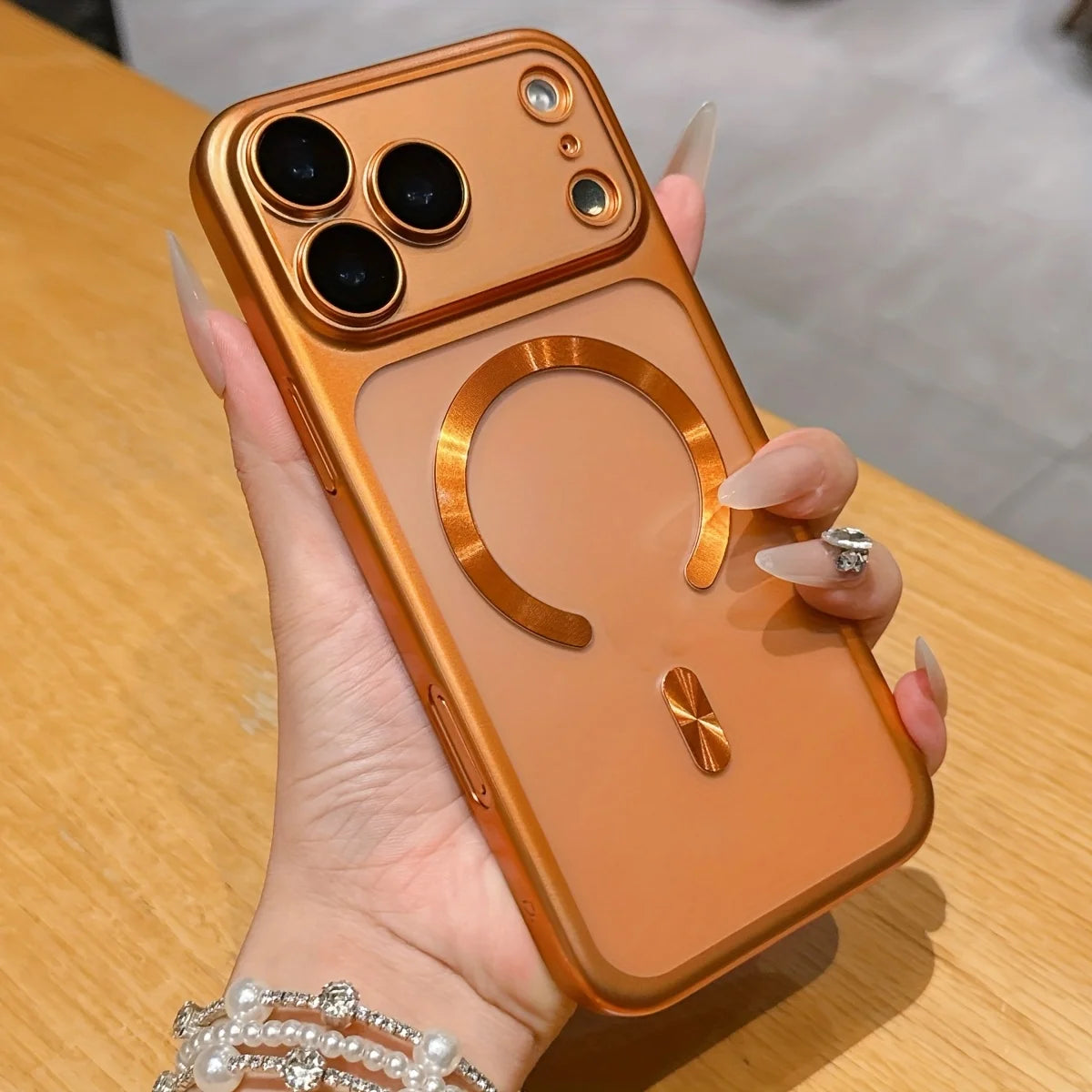 Luxury Matte Frosted Magnetic Wireless Charging Phone Case For iPhone 17 Pro Max Air Shockproof Clear Protective Case