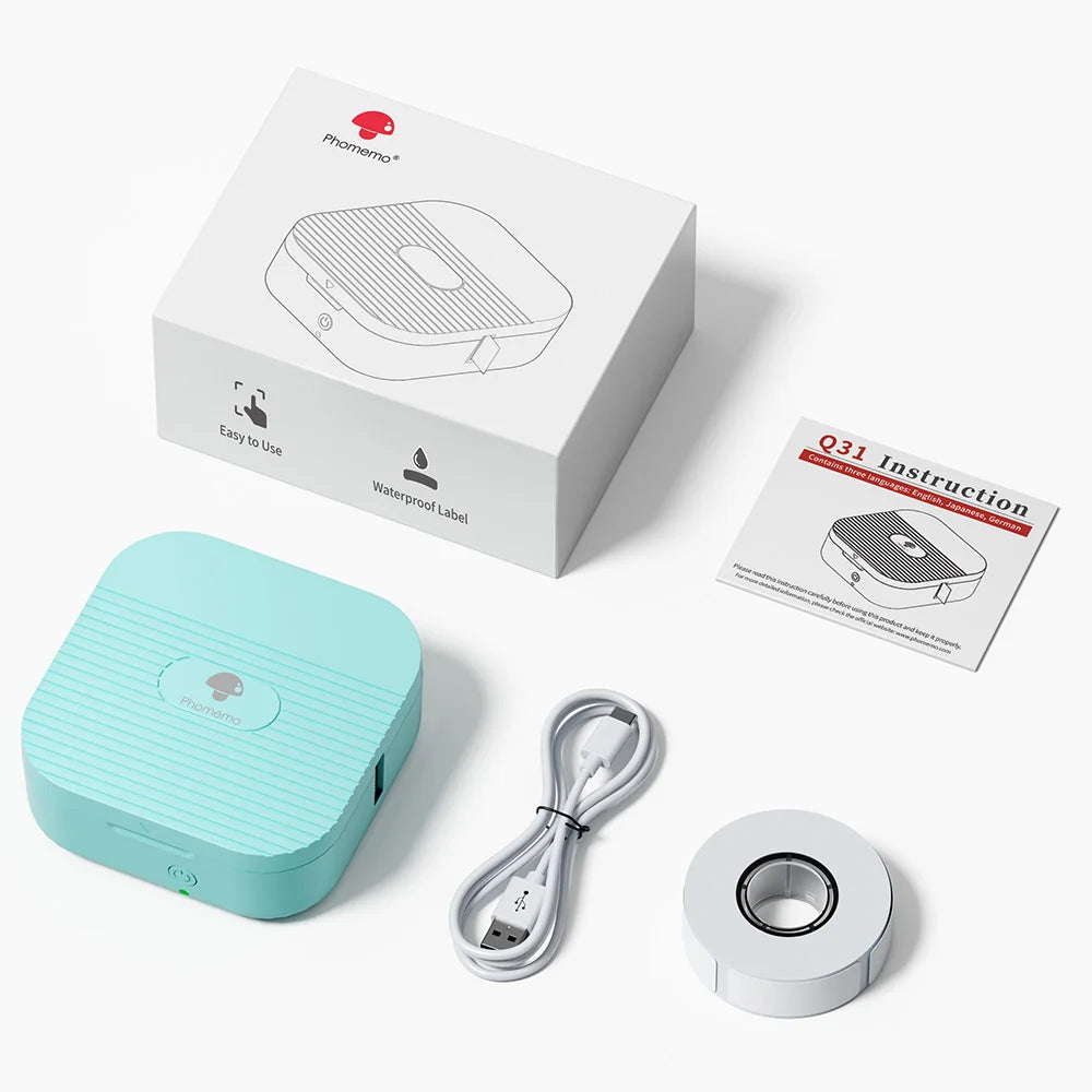 Mini Printer Phomemo Q31 Label Maker Wireless Bluetooth Printer 6-15mm Portable Thermal Printer DIY Creative Label Sticker