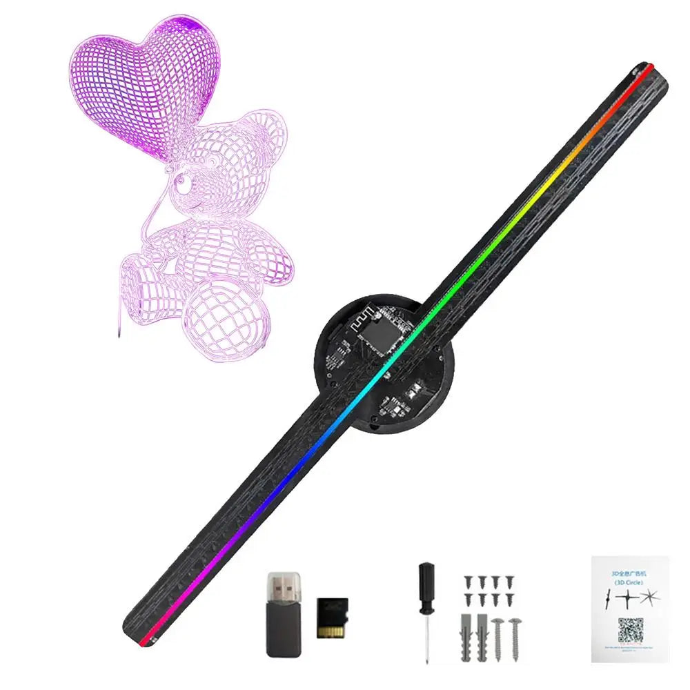 3D Hologram LED Fan 3D Holographic Projector Advertising Display Light HD Holographic Projector For Christmas Halloween