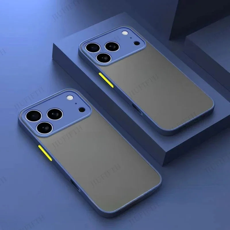 For iPhone 17ProMax 17 Pro Max 17Air AiR 16 16Plus Plus + Pro 16E E New Armor Shockproof Matte Hard Silicone Frosted Back Cover