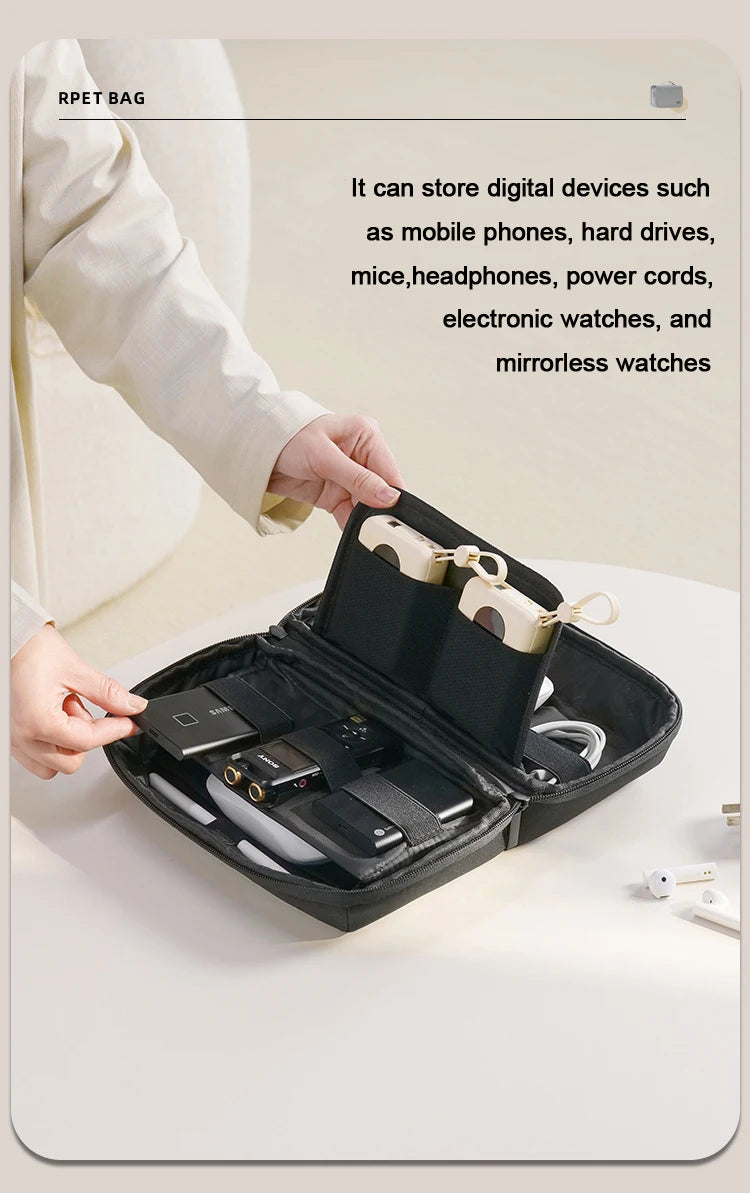Electronics Organizer Travel Case, Water Resistant Travel Bag Cable Organizer for Essentials, Tech Pouch Accessories Storage