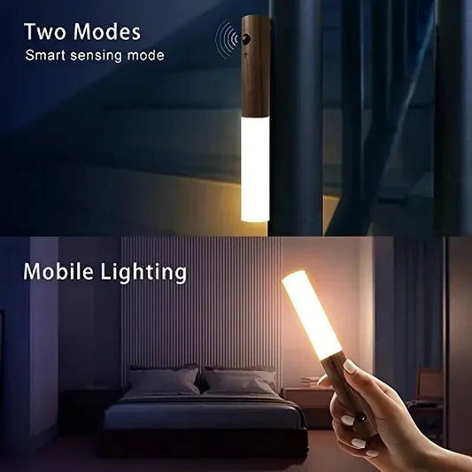 Smart Motion Sensor Night Light Rechargeable LED for Wall Mounted Corridor Cabinet Toilet Energy Efficient Durable Portable