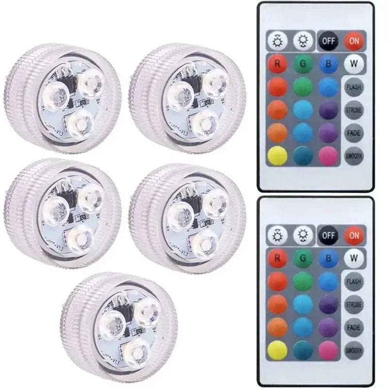 Submersible LED Lights, 8 Packs Upgraded Ponds Underwater 16 RGB Color Gradient, Hot Tub Decor, IP68 Waterproof