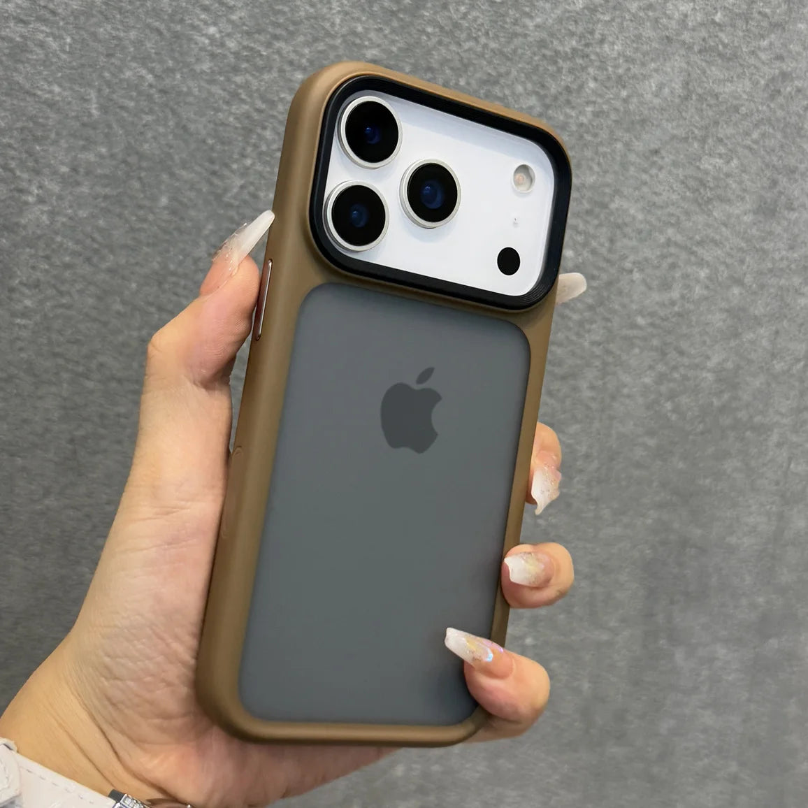 Luxury Orange Shield Matte Transparent Phone Case For iPhone 17 Pro Max 17 Pro 17 New Metal Buttons Skin Feel Shockproof Cover