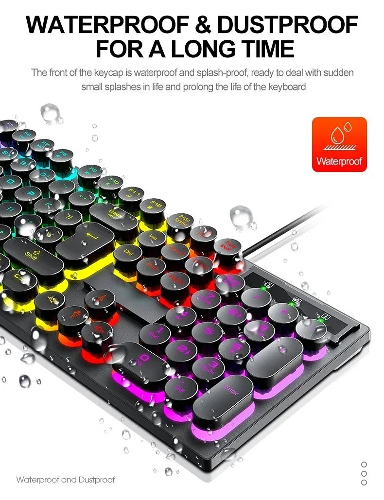 RGB Gaming Mechanical Keyboard USB Wired 104 Keys Keyboard Backlit Black Red Blue Light for Computer Laptop Pro Gamer Keyboard