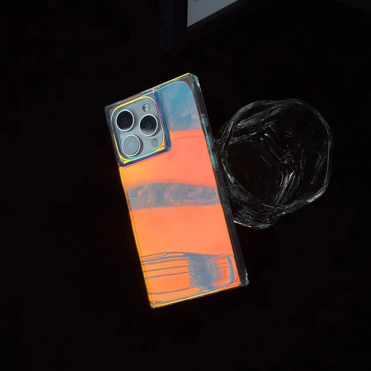 Fashion Cool A Riot of Colours laser light Dazzling Rectangle Cover Case for iPhone 13 14 15 16 17 Pro Max Glossy Phone Case