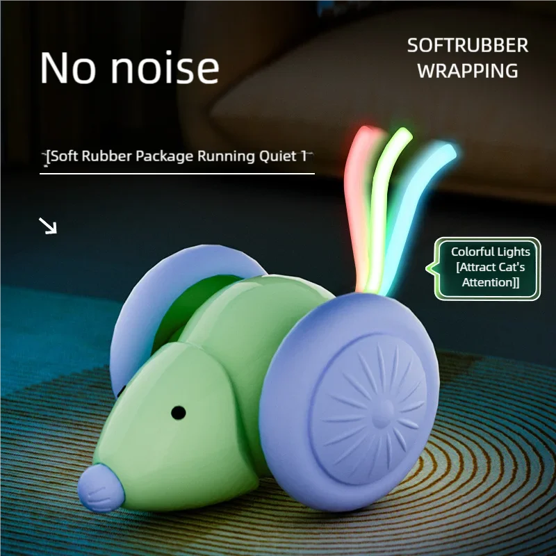 Electric Mouse Car Cat Toy Interactive Rechargeable Automatic Teaser With Smart Obstacle Avoidance Pet Product