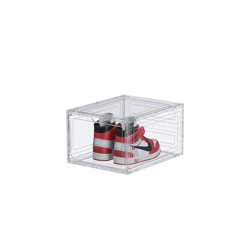 48 Size Large Foldable Stackable Acrylic Shoe Box with Magnetic DoorTransparent Dustproof Sneaker Storage Organizer for AJ N ike