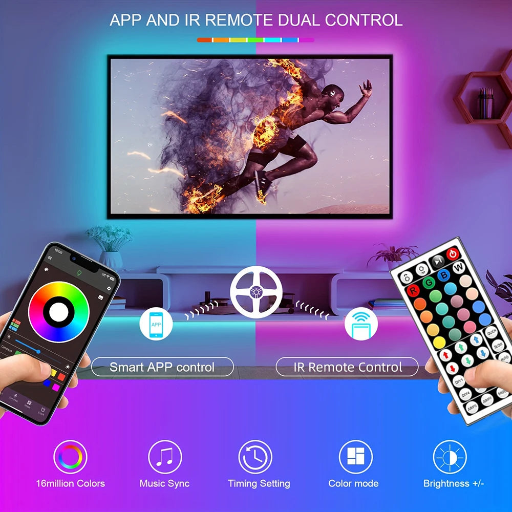 RGB Led TV Lights Led for TV RGB LED Strip Lights Tape Flexible Ribbon for TV Backlight Room Gaming Party Decoration