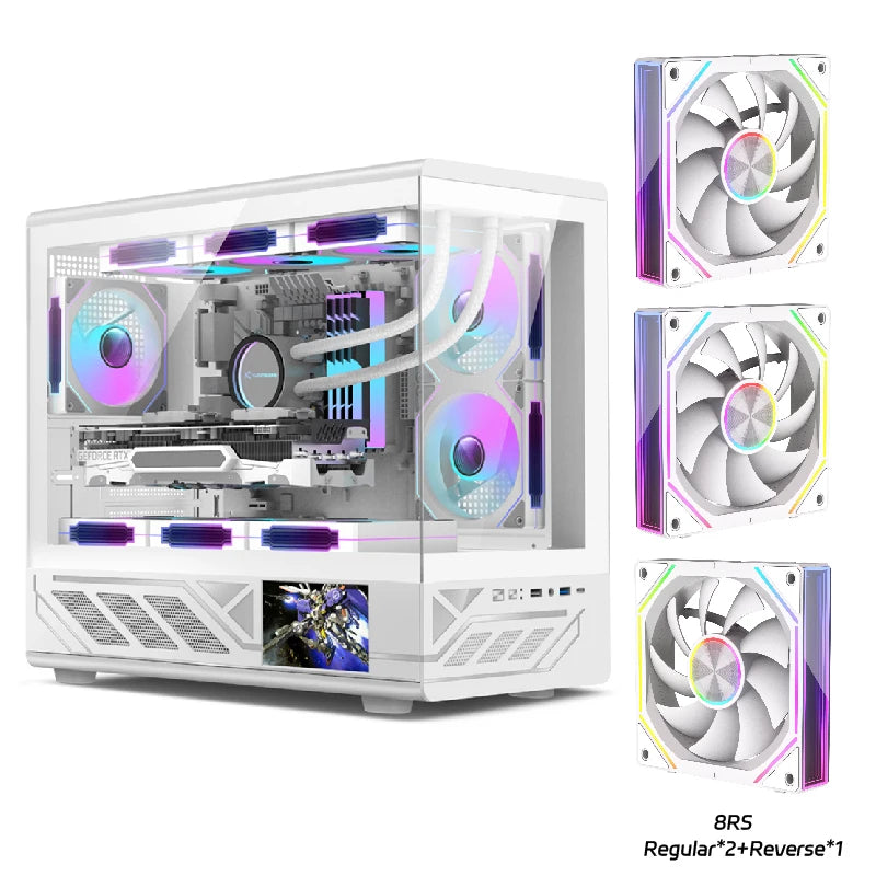 PowerTrain X-GAMERX H6 PC gaming case MATX ITX Sea View Room Resolution 480×854 5-inch LCD Screen 360 water cooler Computer Case