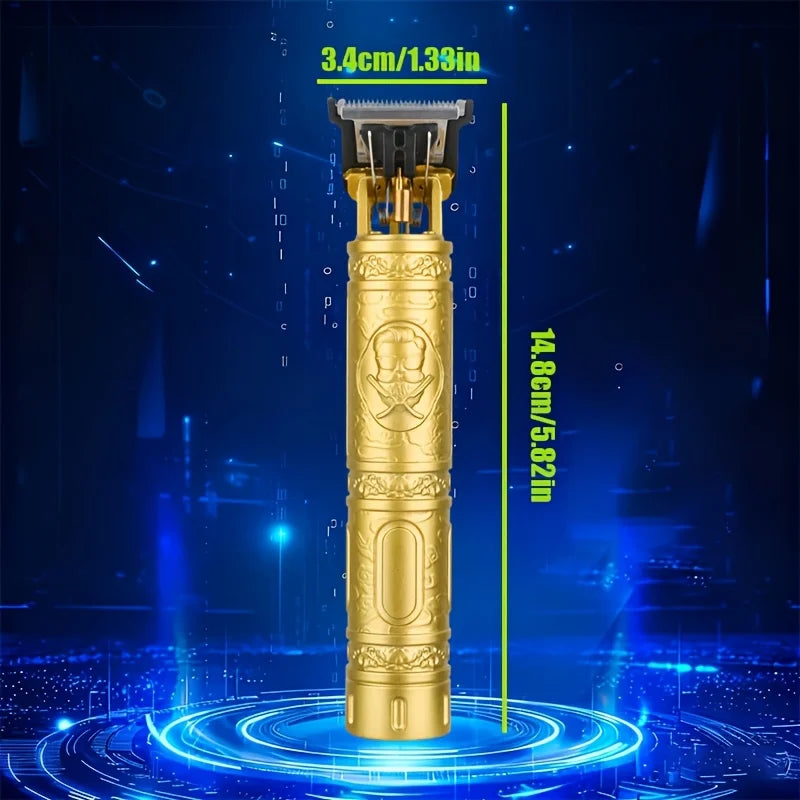Cordless Hair Clipper for Men, USB Rechargeable, T-Blade Trimmer, Smooth Cutting for Home/Salon, Men's Grooming Kit