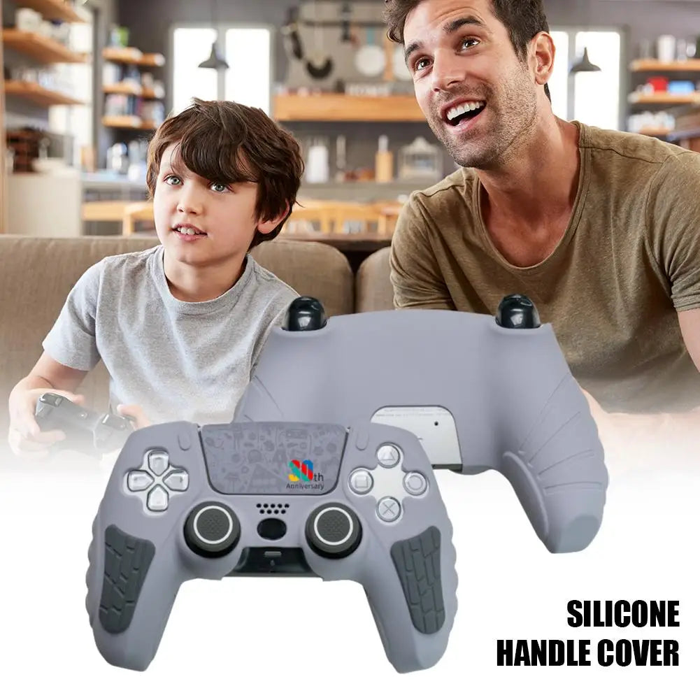 Silicone Cover Skin For PS5 Handle Protective Cover With Touch Screen Sticker Thumb Grips Anti-slip Protection Shell Skin Care