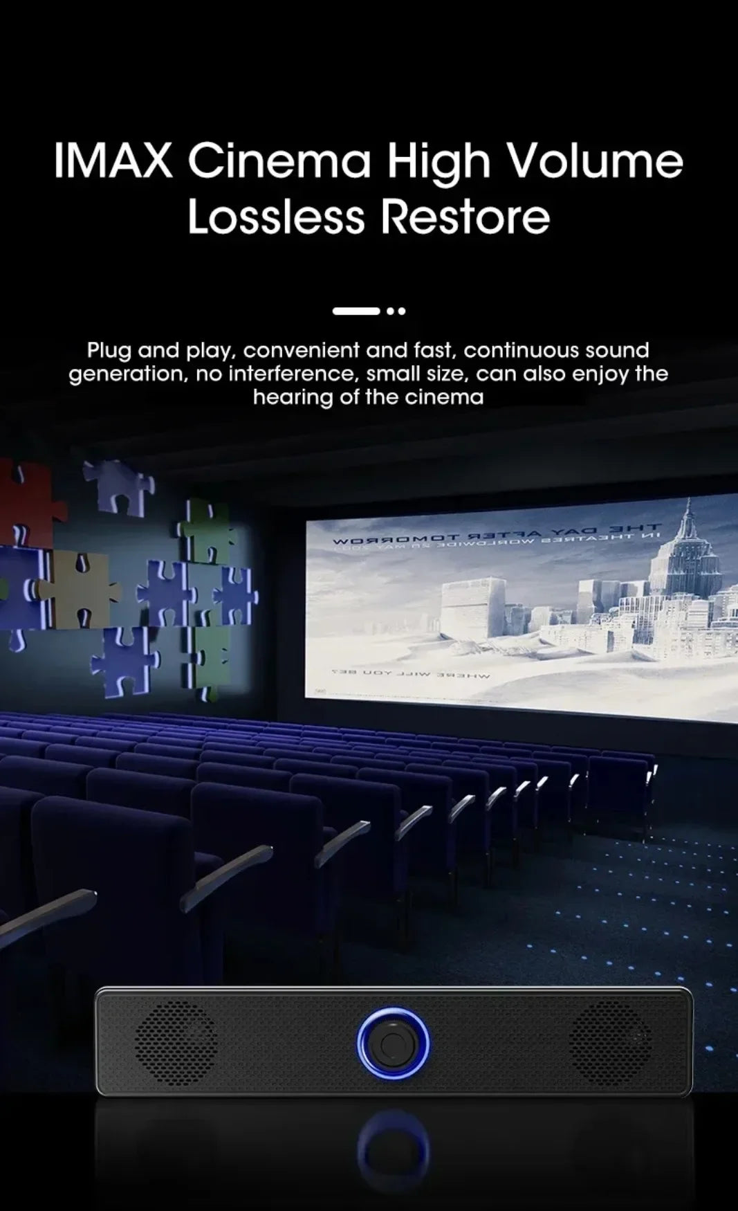 3D Surround Soundbar Speaker System - Subwoofer Stereo Music Box, Multi-functional for Computer and TV, Immersive Speaker