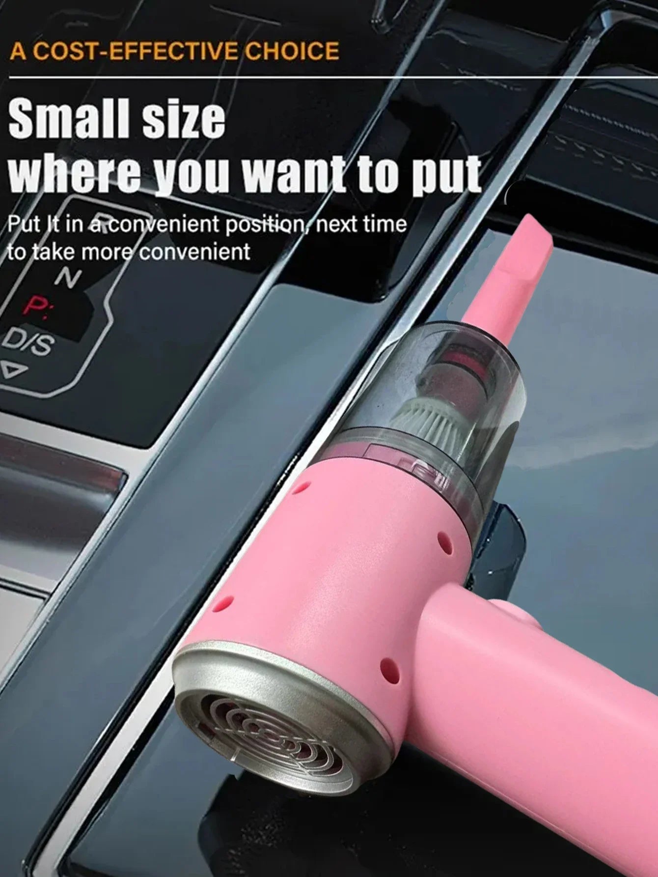 Mini pink vacuum cleaner, USB charging, strong suction power, portable, mini and powerful household appliance air cleaner