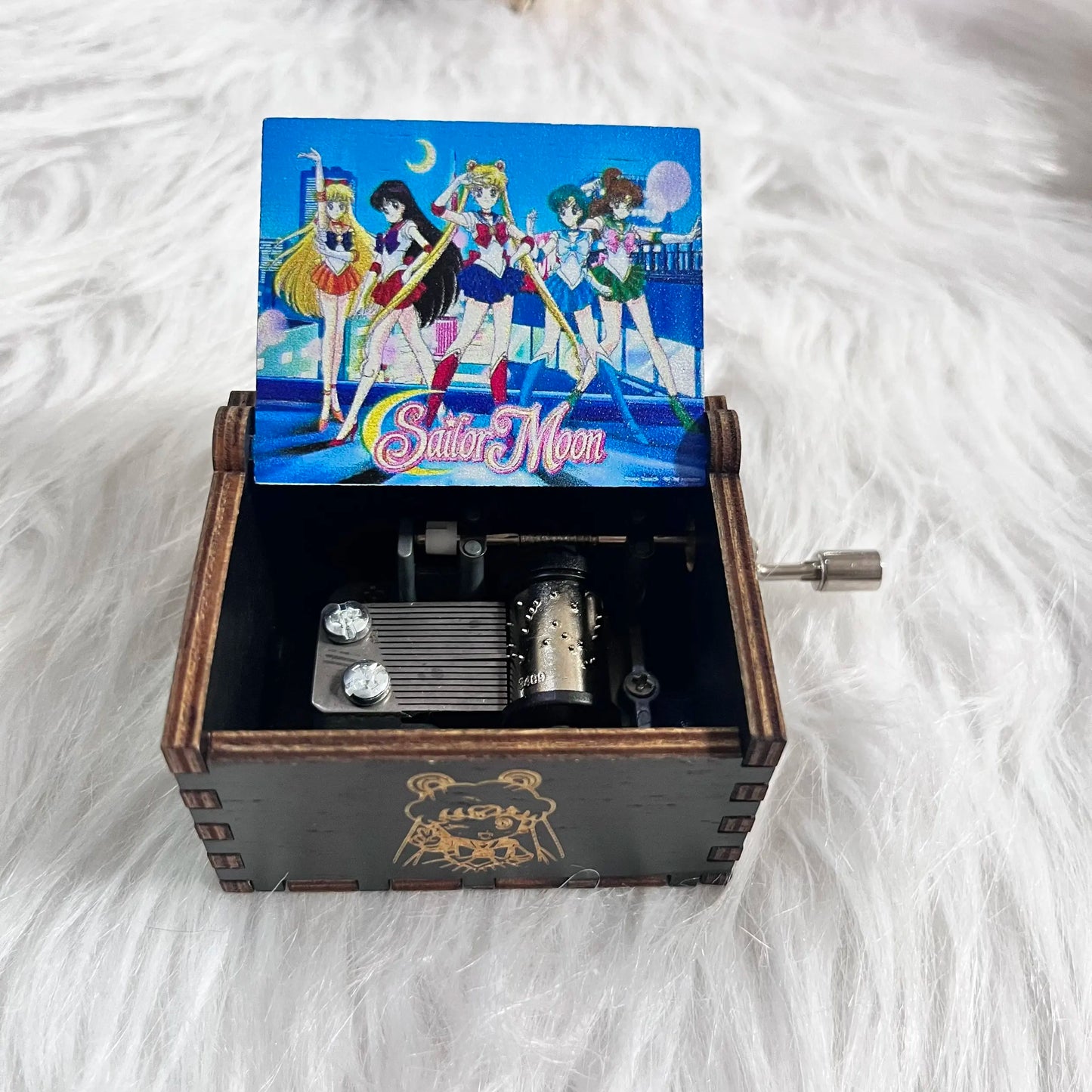 Hot Anime Wooden Carved Music Box Premium Home Decoration Ornament Gift for Christmas/Birthday/Valentine's Day Handmade Gift