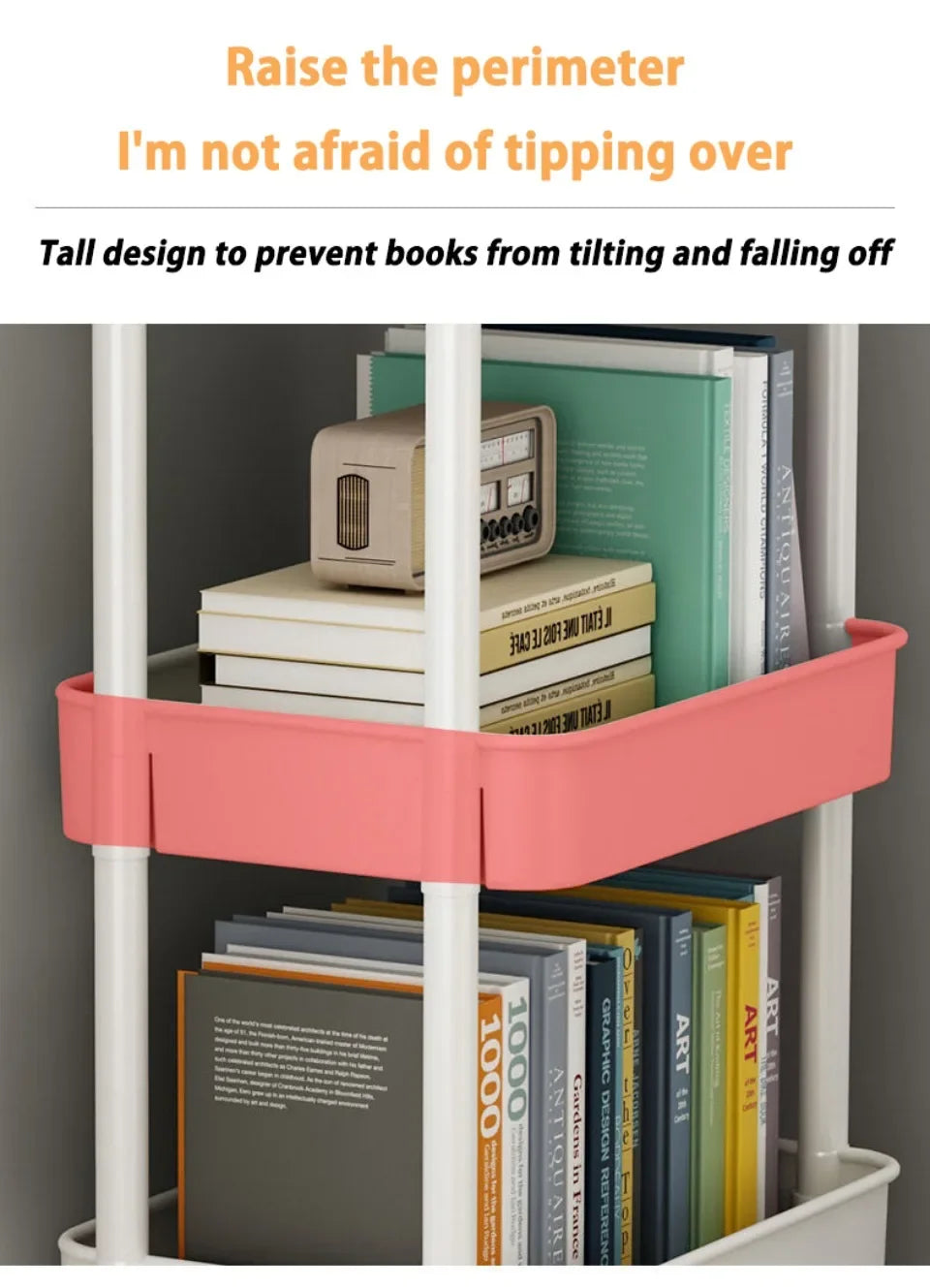 Kitchen Storage Trolley Mobile Bathroom Gap Shelf Rotatable Toys Shelves Snacks Organizer Rack Large Capacity Bookshelf Cart