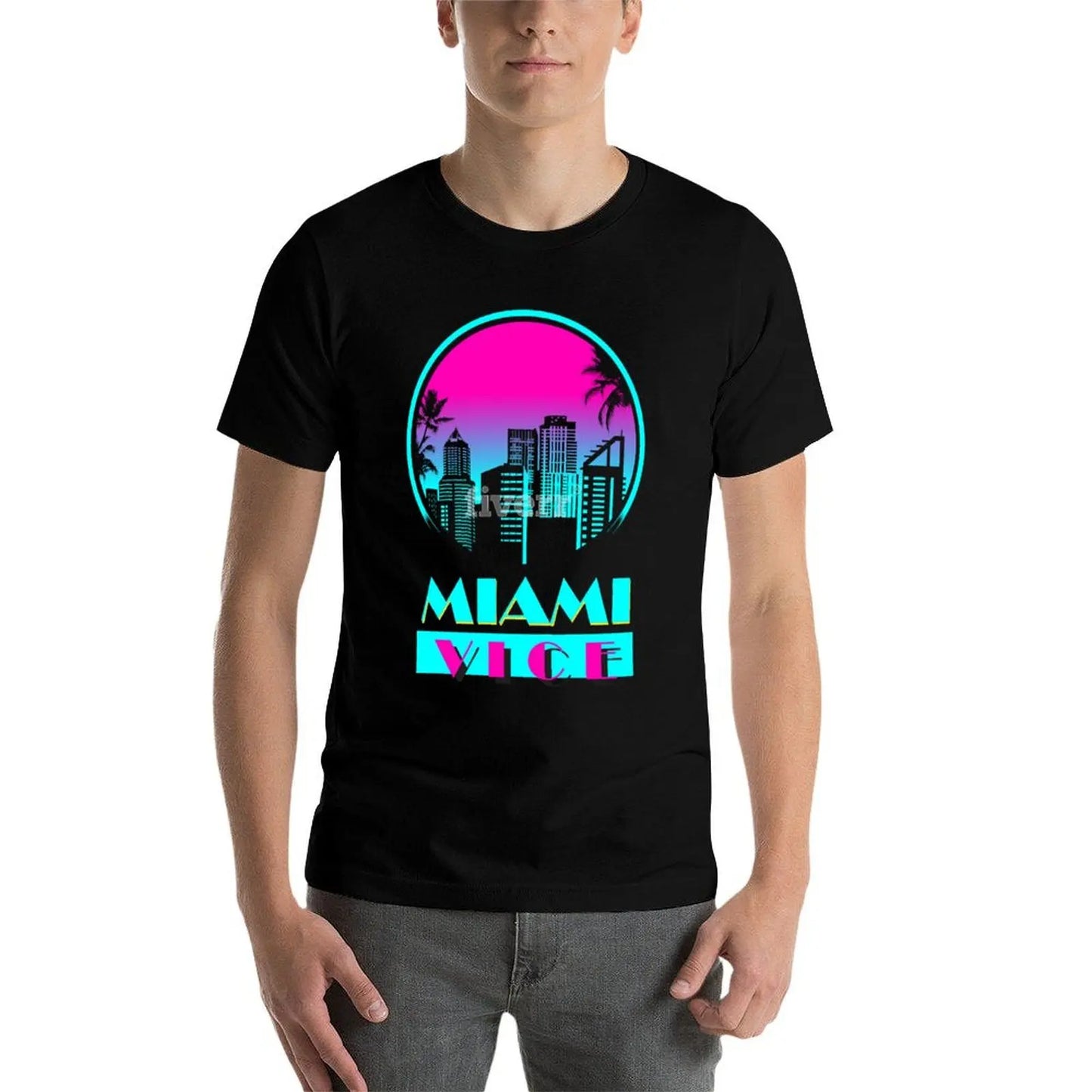 MIAMI VICE Beach T-Shirt aesthetic clothes plain sweat mens fashion
