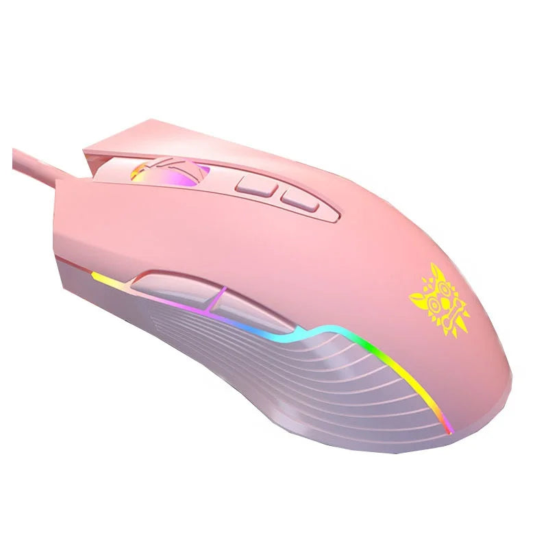 Onikuma CW905 RGB Gaming Mouse  6400 DPI Wired Optical Mouse with Cool Lighting  for Notebook PC Home Office