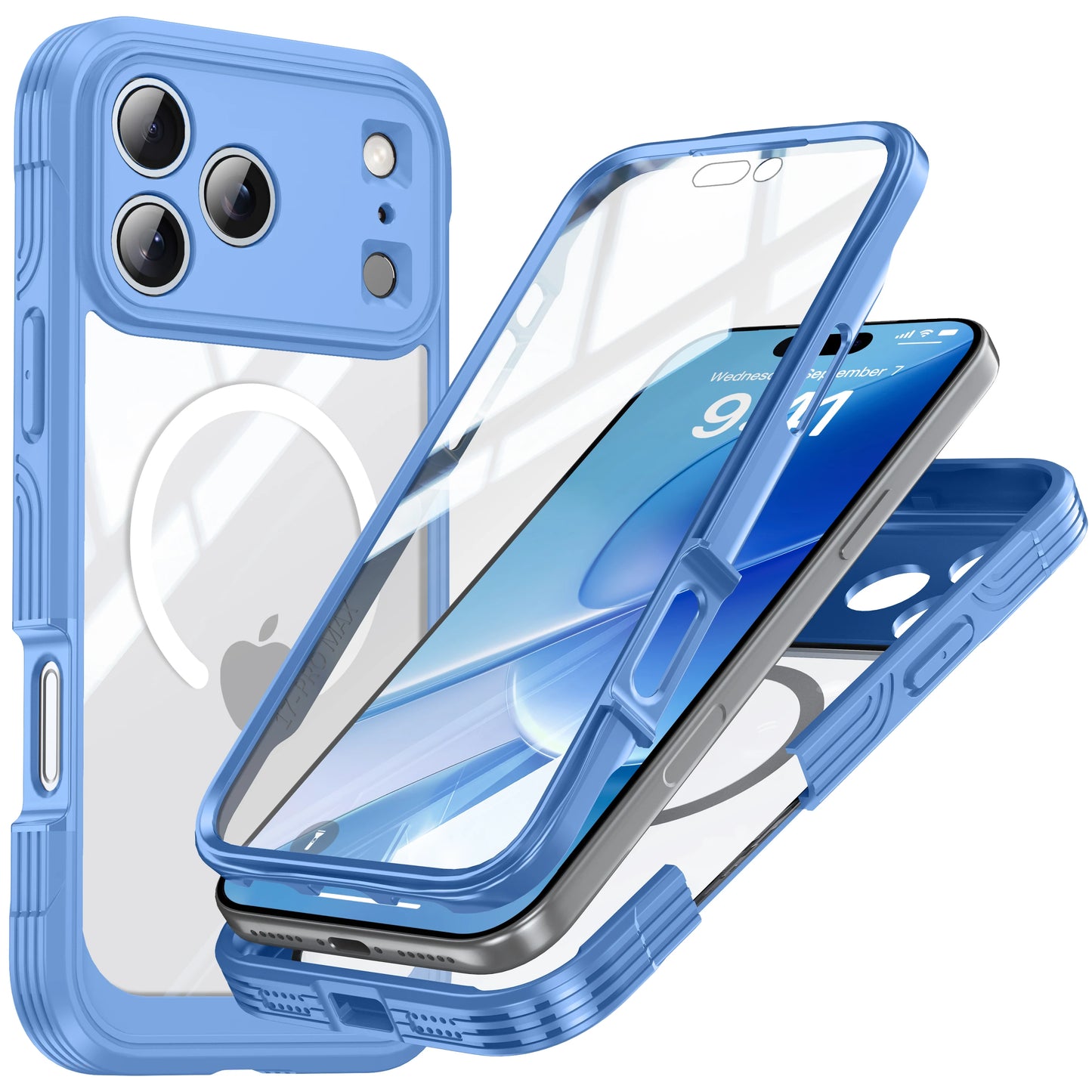 Brand new color magnetic shockproof and dustproof transparent phone case - Compatible with iPhone 17/17 Air/17 Pro/17 Pro Max
