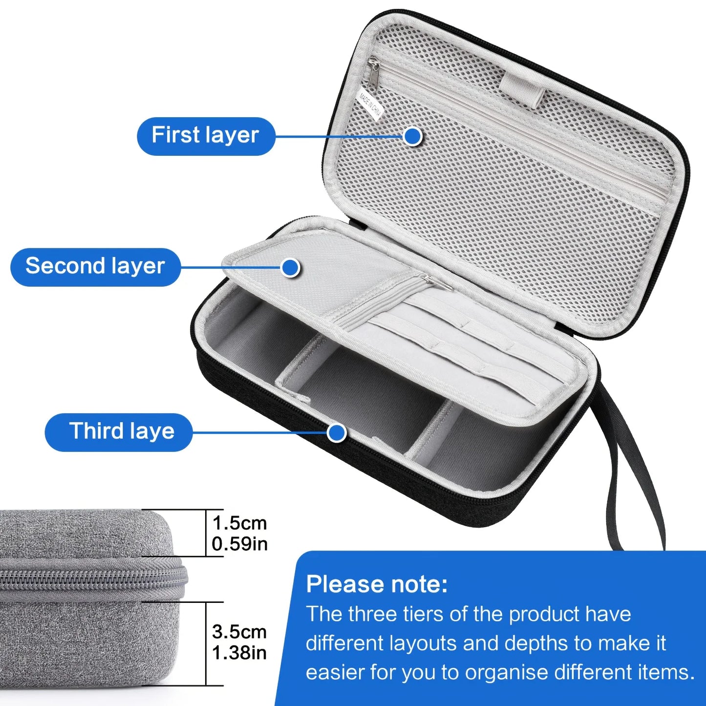 Hard Travel Electronic Organizer Case for Power Bank Chargers Cables USB Flash Drive SD Card Electronics & Backpack Organizer