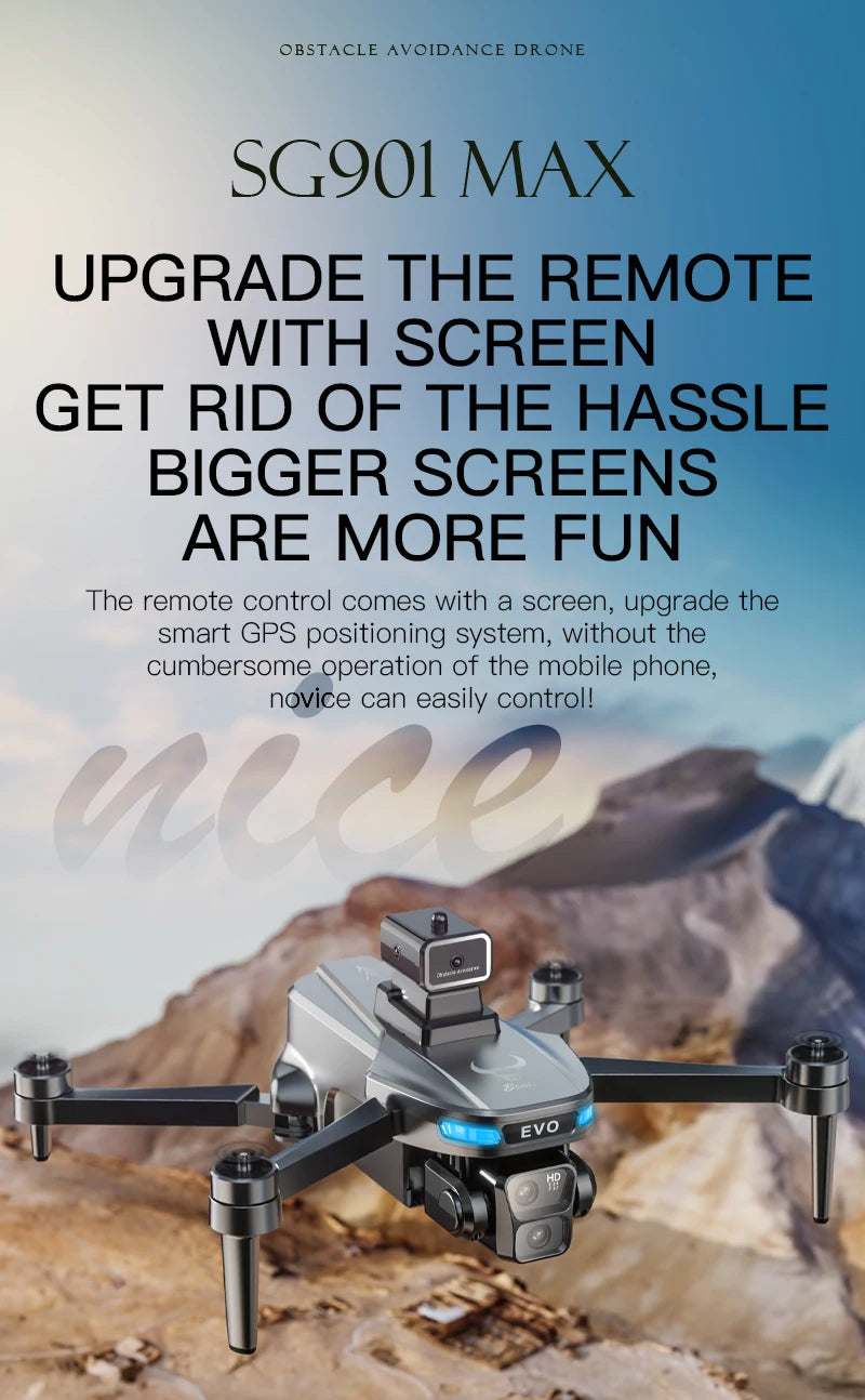 Mini Drone Professional GPS HD Camera Drones 5G WIFI FPV Video 4k UAV 4.5 inch large screen remote control RC Dron SG109 PRO MAX