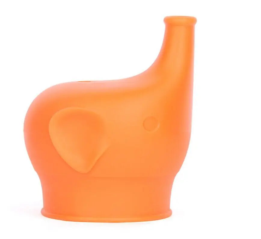 Elephant-Shaped Silicone Cup Lid Children Training Suction Cup Drink Bottle Spill-proof Cap Nozzle Soft Water Bottle Mouth cover