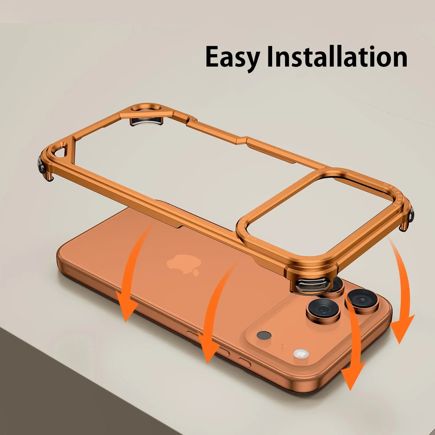Oatsbasf Metal Slim Phone Case for iPhone 17 Air/17 Pro/17 Pro Max Case Frameless Minimalist Wireless Charging Protecitve Cover