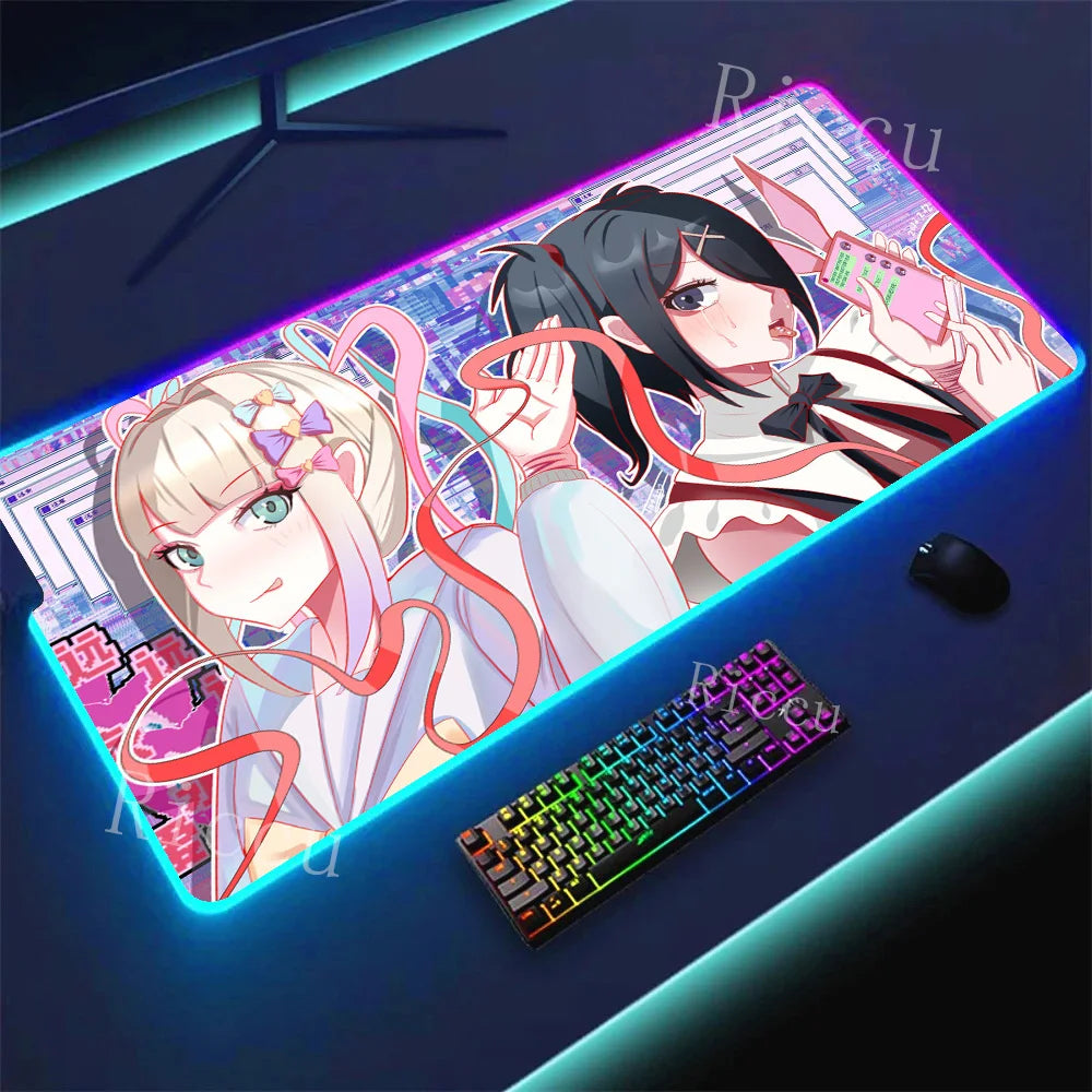 RGB HD Needy Girl Overdose MousePad Gamer Desk Mat Large Mousepad Compute Deskpad Art Gaming Mouse Mats Pc Company Pads E-Sports