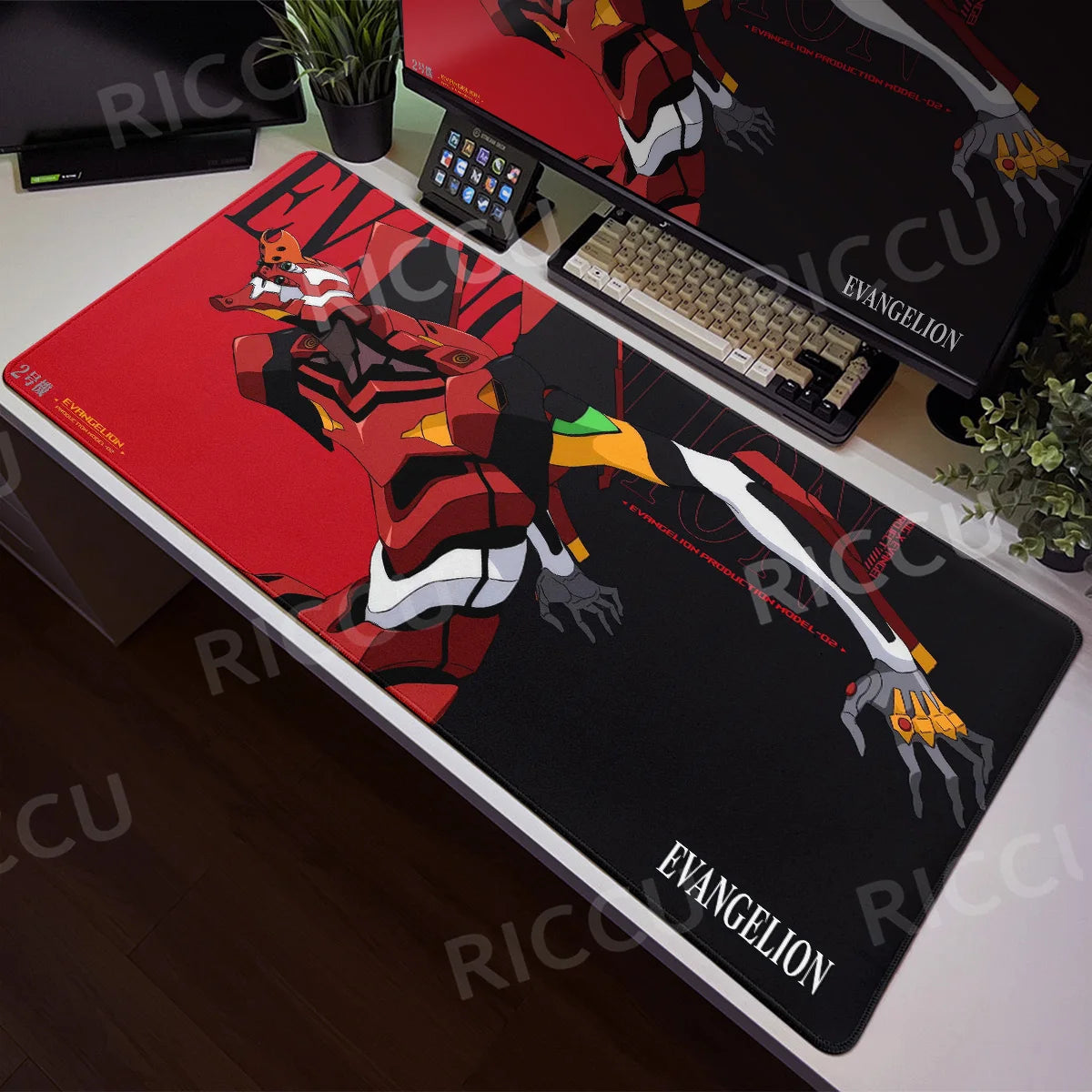 Large Mats E-E-Evangelione Mouse Pad Gamer Desk XXL Rug Office Accessories Computer Table Carpets Anime PC Gaming E-Sports Pads