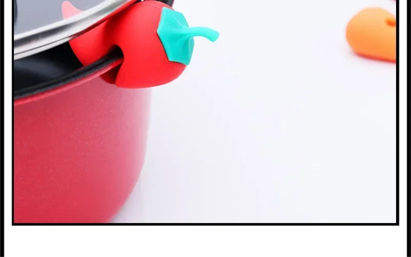 Cute Silicone Pot Lid Anti-spill Rack Heat-resistant Anti-Overflow Stoppers Pot Cover Lifter Holder Creative Kitchen Tool Gadget