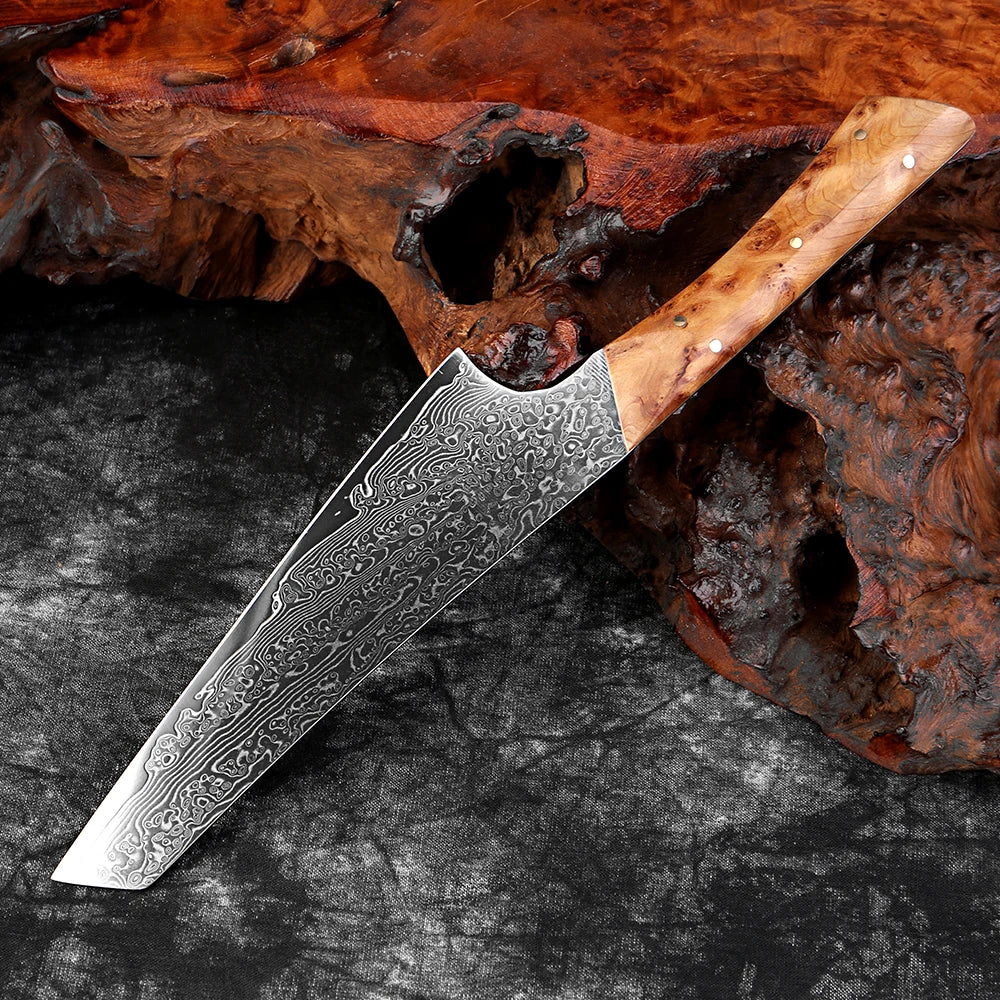 Japanese Kiritsuke Knife Handcrafted  Kitchen Knife,Sharp Kitchen knives,VG10 Core with Damascus Steel Cladding,Pakkawood Handle
