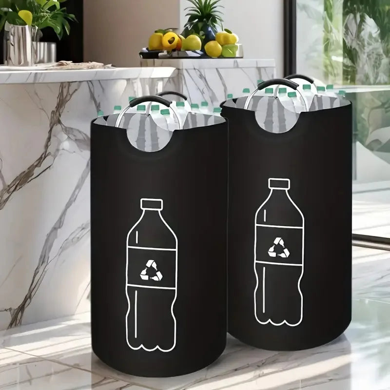 Foldable Recycling Bin, Large Collapsible Storage Basket for Bottles