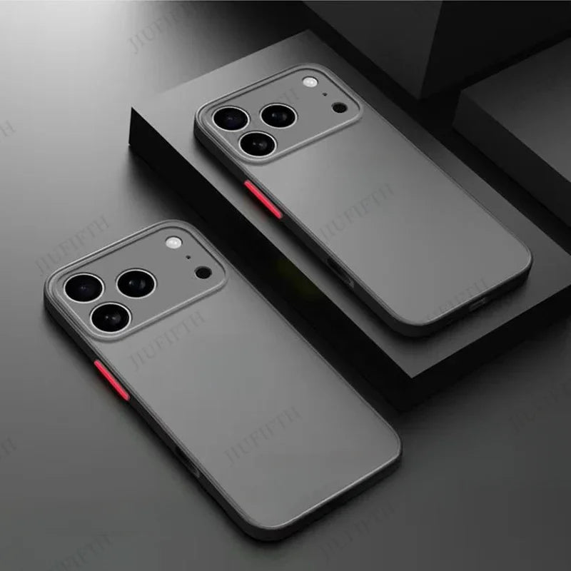 For iPhone 17ProMax 17 Pro Max 17Air AiR 16 16Plus Plus + Pro 16E E New Armor Shockproof Matte Hard Silicone Frosted Back Cover