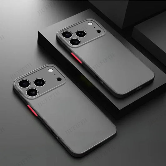 For iPhone 17ProMax 17 Pro Max 17Air AiR 16 16Plus Plus + Pro 16E E New Armor Shockproof Matte Hard Silicone Frosted Back Cover