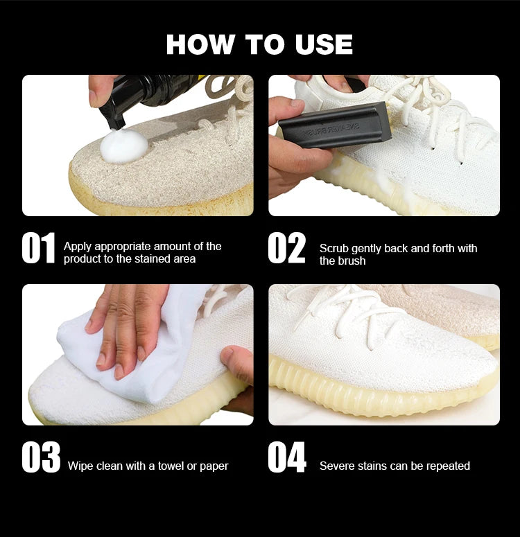 Shoe Cleaner Kit for Sneaker, Water-Free Foam Sneaker Cleaner 5.3Oz with Shoe Brush and Shoe Cloth,Work on White Shoe,Suede,Boot