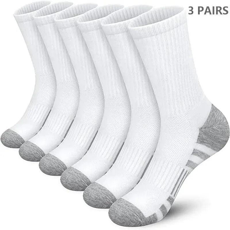3 Pairs Men's Outdoor Gym Socks High Quality Comfortable Soft Ground-Gripping Football Large Size New Style