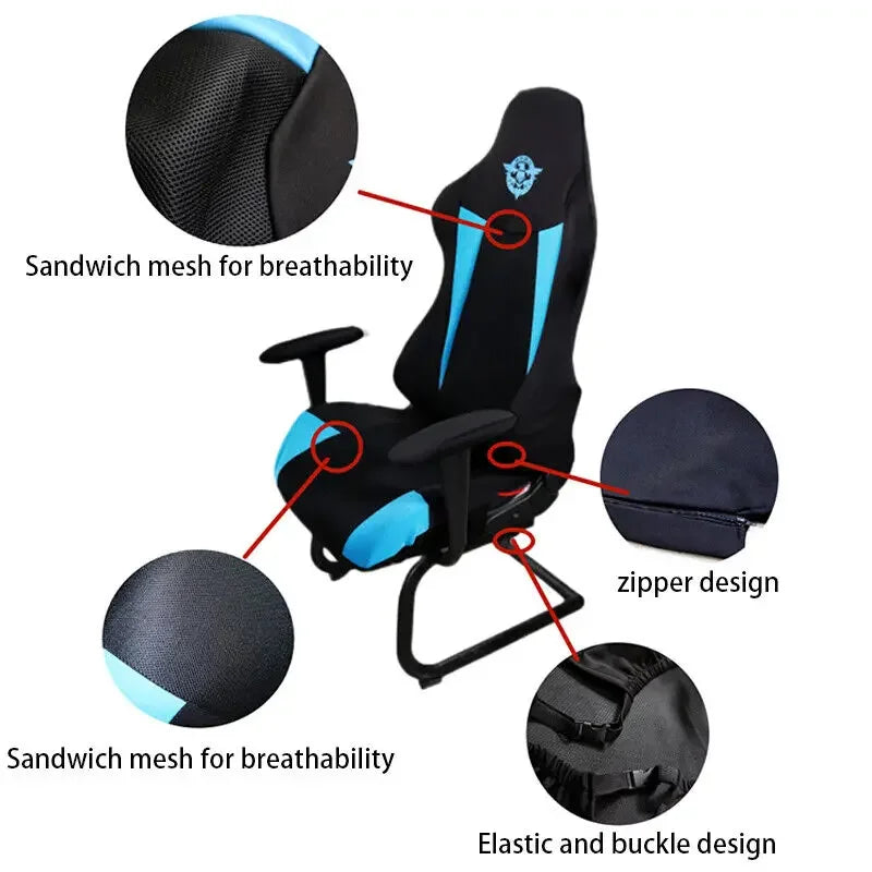 New Gaming Chair Cover Universal Soft Elasticity Polar Fleece Armchair Slipcovers Elastic Breathable Dustproof Chair Protector