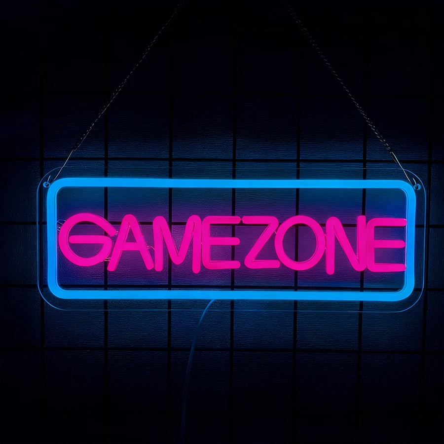 Game Zone Neon Signs for Gamer Room Decor,Gaming Light Neon Sign for Gaming Wall Decor,Led Neon Gaming Sign for Gamer Gifts Boys