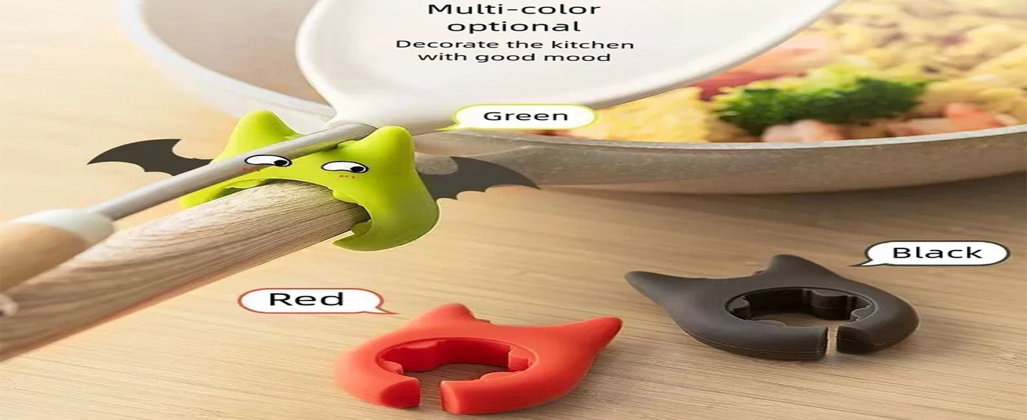 1PC Silicone Spatula Holder Portable Antioverflow Pot Lid Clip Anti-scalding Spoon Holder Kitchen Universal Spatula Bracket Clip
