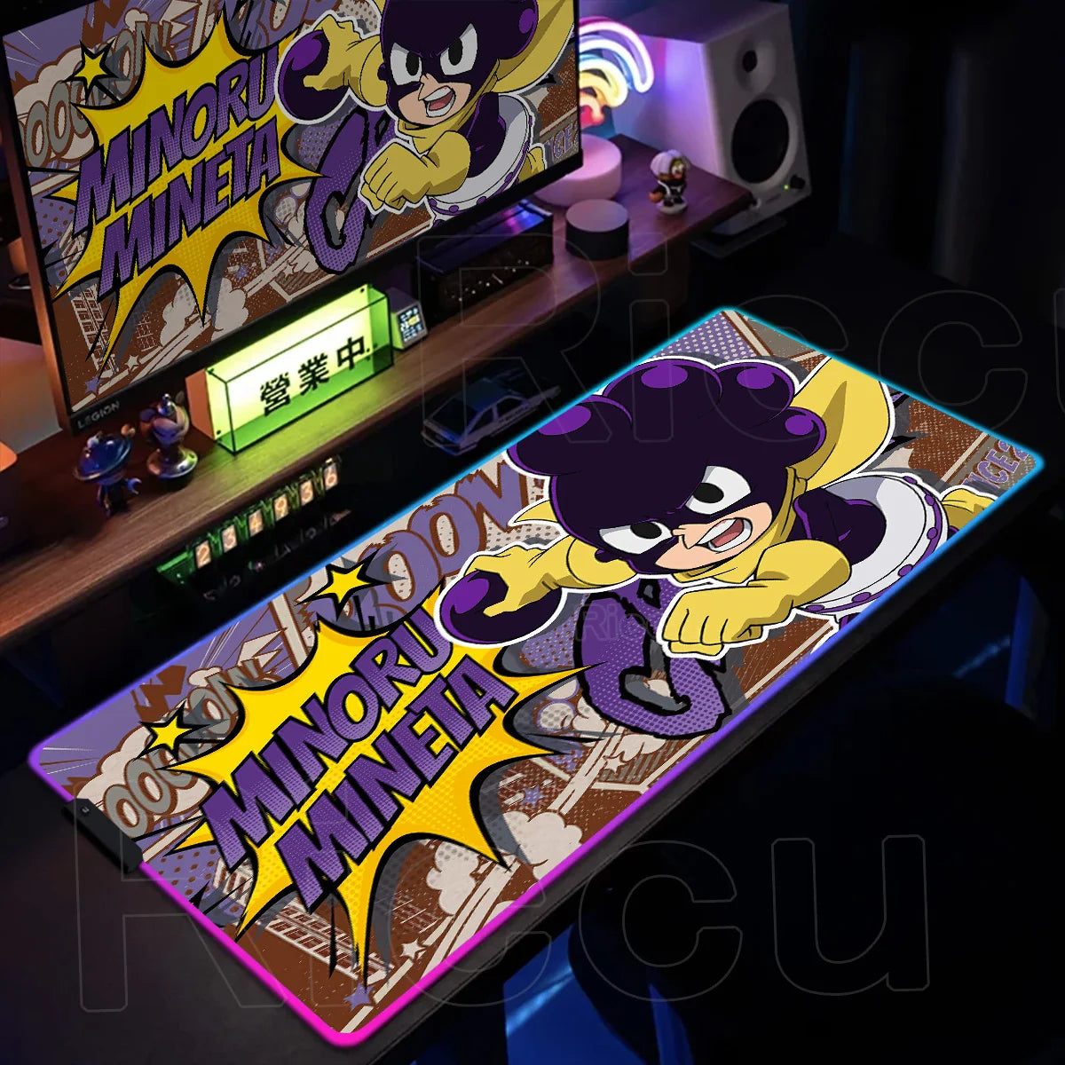 RGB My Hero Academia PC Gaming Accessorie Mouse Pad Keyboard Pad Large Anti-slip Carpets Japanese Anime Mat Home Office Setup