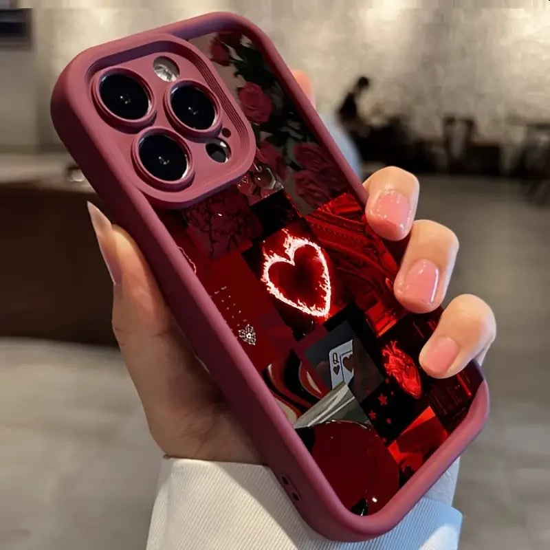 Case For iPhone 17 Cases iPhone 16 Pro Max Case Stylish Red Scenery Case For iPhone 16 12 14 11 13 Pro Max XS XR 7 8 Plus Cover