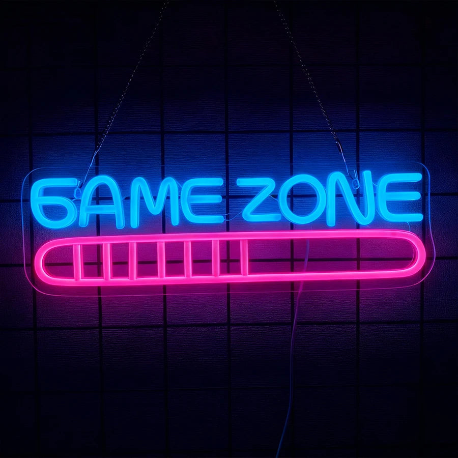 Game Zone Neon Signs for Gamer Room Decor,Gaming Light Neon Sign for Gaming Wall Decor,Led Neon Gaming Sign for Gamer Gifts Boys