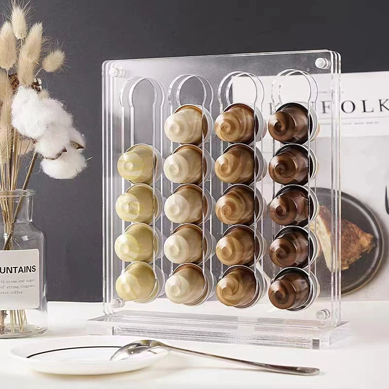 Acrylic With Magnet Coffee Capsule Holder Capsules Magnetic Wall Mounted Coffee Pod Rack Home Storage Bracket