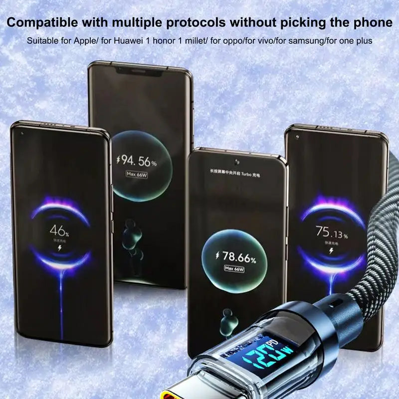 Fast Charging Cable Fast Charging Cable Data Cord Super Fast Charging USB C Cable High Speed Data Transfer Cord For Phones